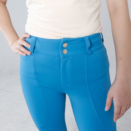 EQ-P022 330G 61%Polyester 39% Spandex -Compression Womens Equestrian knee patch breeches 