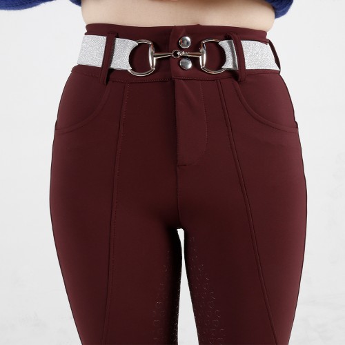 EQ-P027 320G 78%Polyester 22% Spandex -  Classical Black Full Seat Silicone Sports breeches