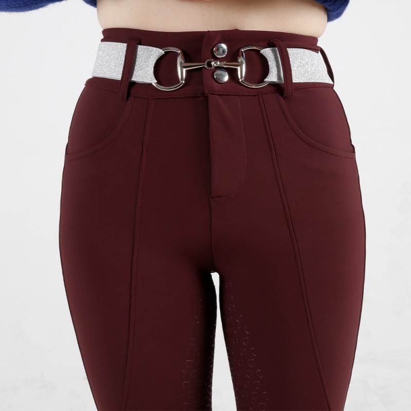 EQ-P027 320G 78%Polyester 22% Spandex -  Classical Black Full Seat Silicone Sports breeches 